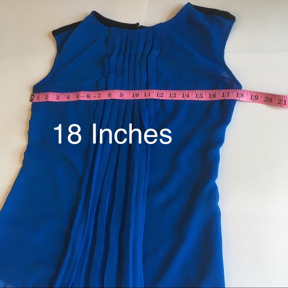 Small Blue Worthington Blouse with Ruffle - Picture 1 of 7